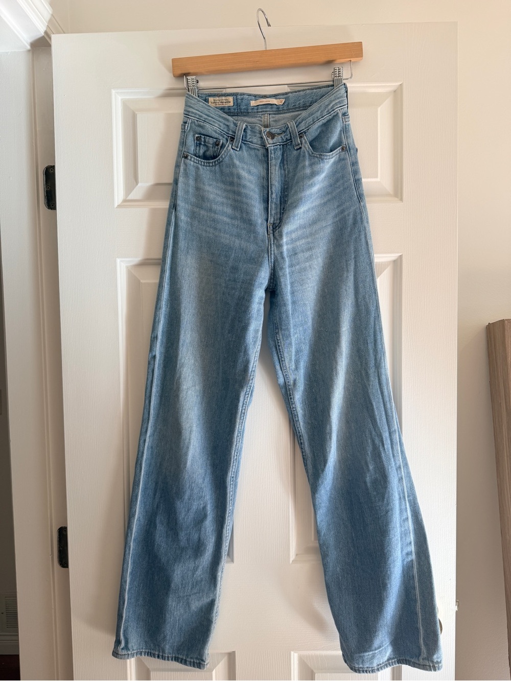 Levi’s “high loose” light wash jeans